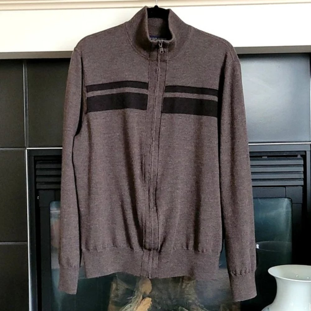 Banana Republic 100% Extra Fine Merino Wool Full Zip Sweater for men Size XL